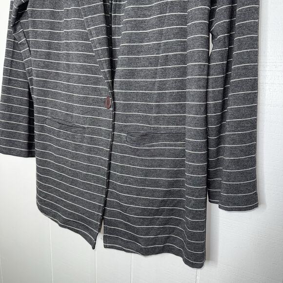 Dolan Left Coast Anthropologie Women’s Striped Gray Blazer Size Large - Picture 4 of 6